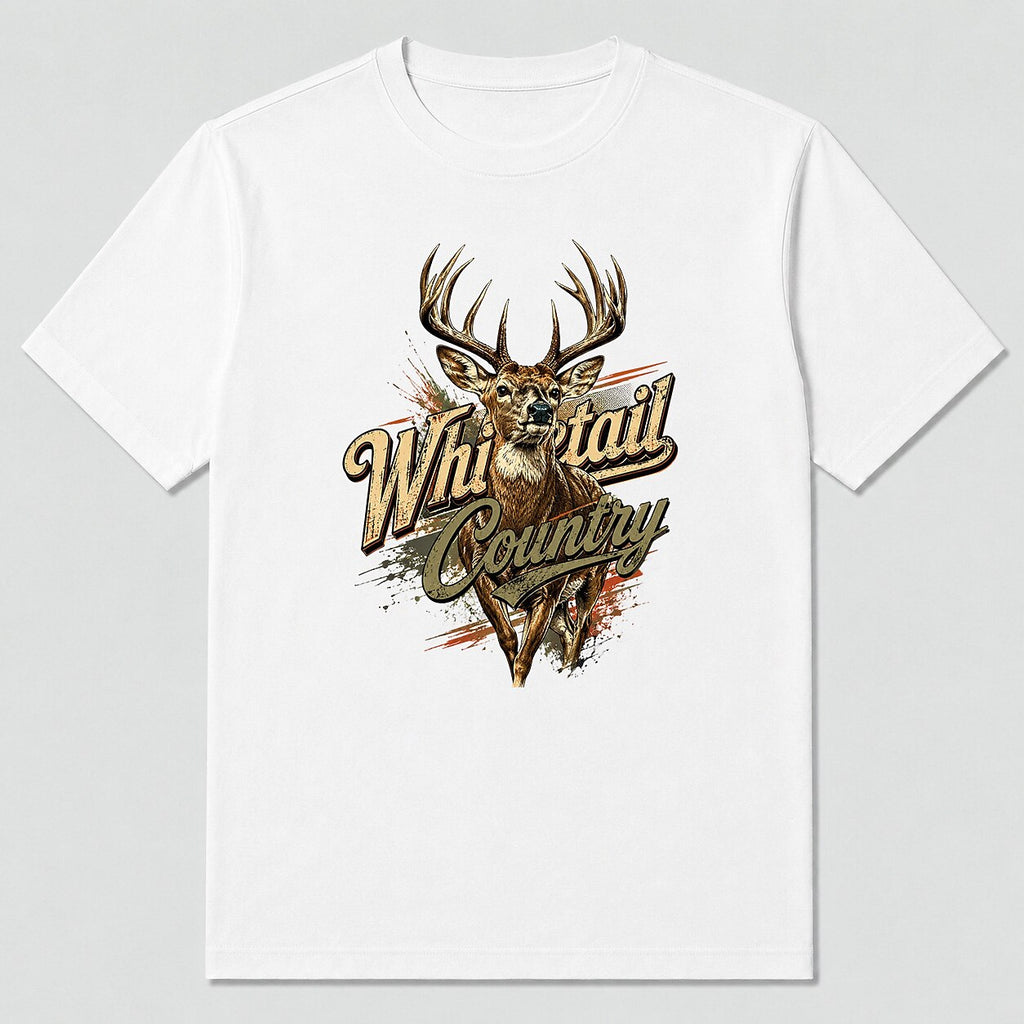 100% Cotton Deer Hunting Shirt for Men — charcoal front view with printed graphic