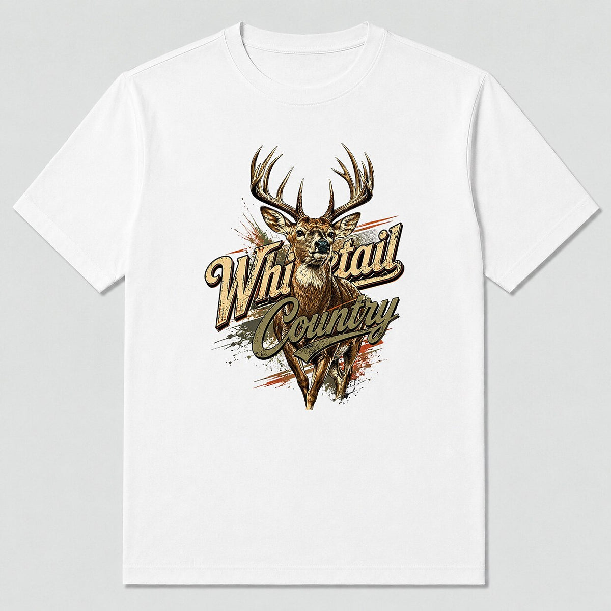 100% Cotton Deer Hunting Shirt for Men — charcoal front view with printed graphic