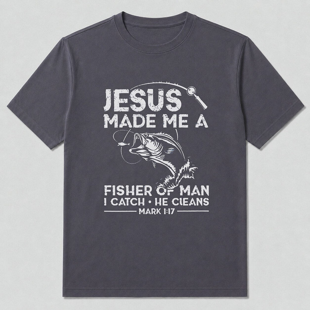 100% Cotton Largemouth Bass Fishing Graphic T-Shirt — close-up of cotton fabric and stitching
