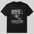 100% Cotton Largemouth Bass Fishing Graphic T-Shirt — white front view with printed graphic