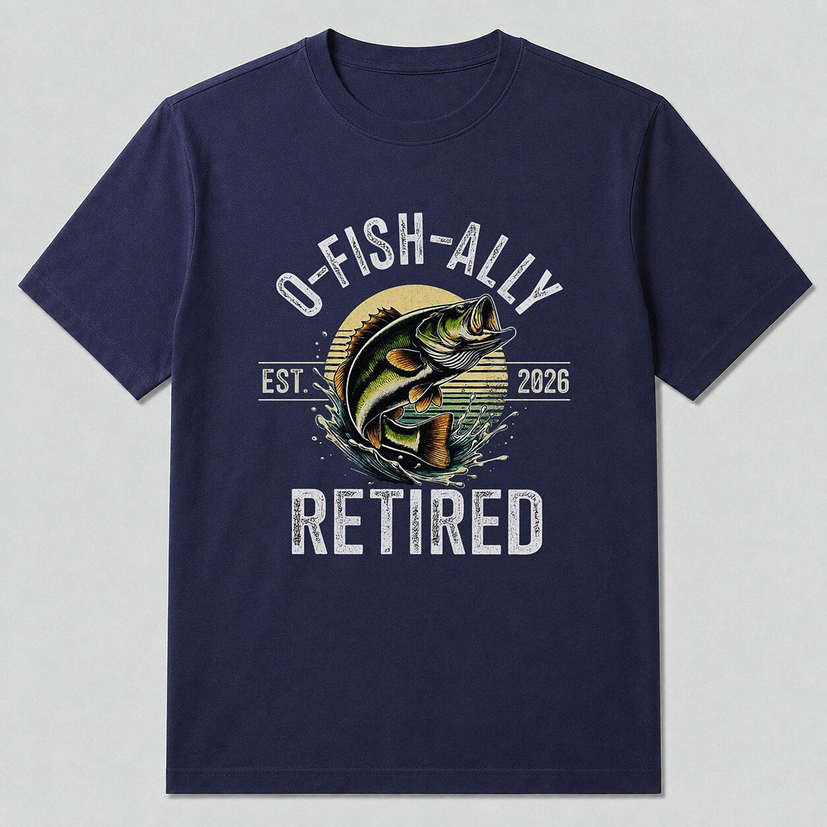 100% Cotton Largemouth Bass Fishing T-Shirt for Men — charcoal front view with printed graphic