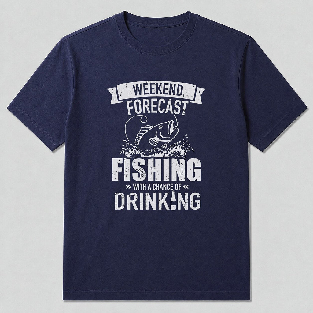 100% Cotton Largemouth Bass Fishing T-Shirt — navy front view with printed graphic