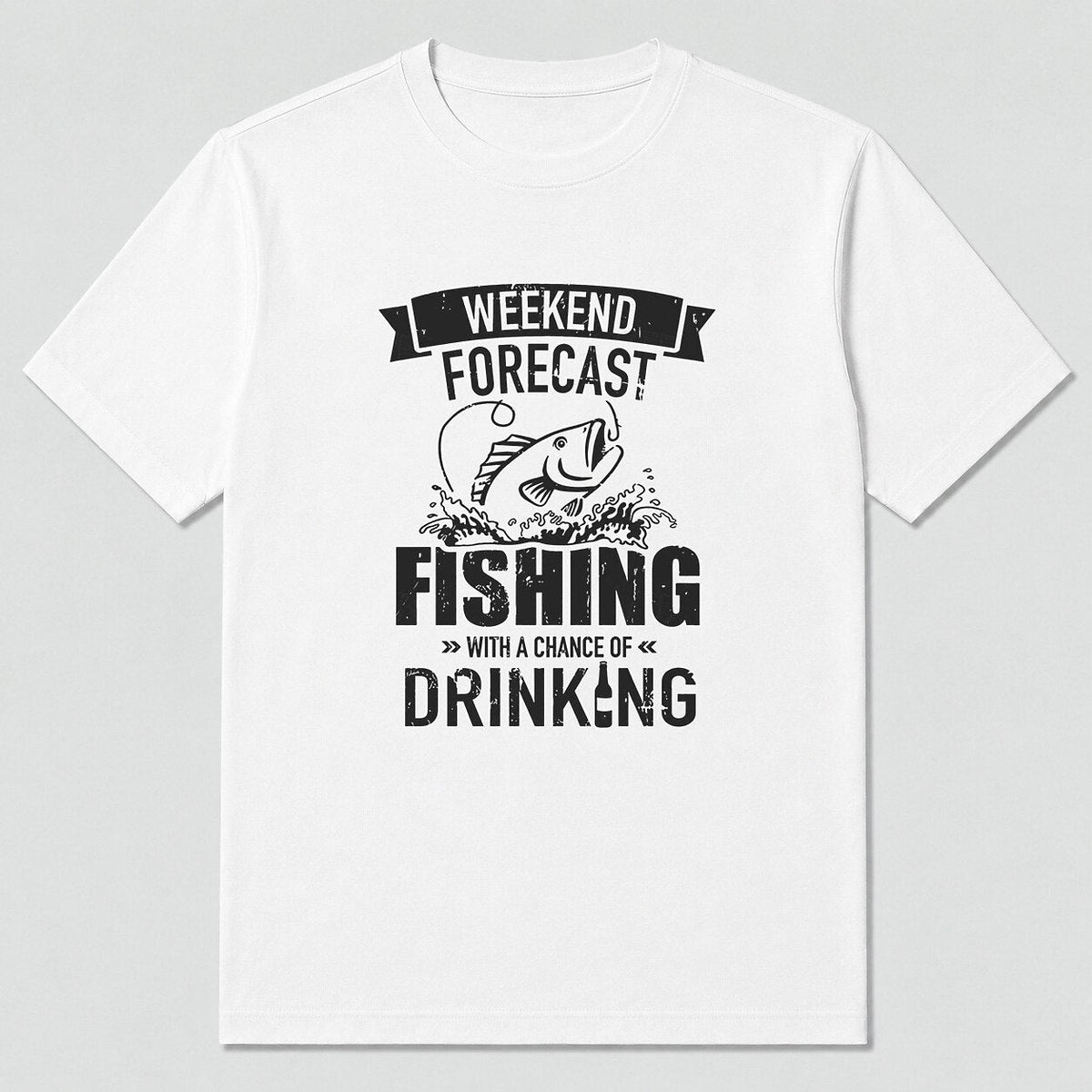 100% Cotton Largemouth Bass Fishing T-Shirt — white front view with printed graphic