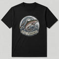 100% Cotton Rainbow Trout Fly Fishing T-Shirt — white front view with printed graphic