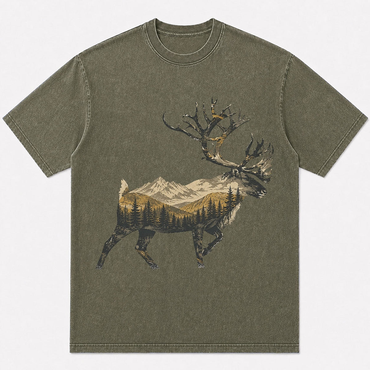 100% Cotton Rocky Mountain Elk Hunting T-Shirt — white front view with printed graphic