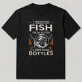 100% Cotton Vintage Rainbow Trout Fishing T-Shirt — black front view with printed graphic