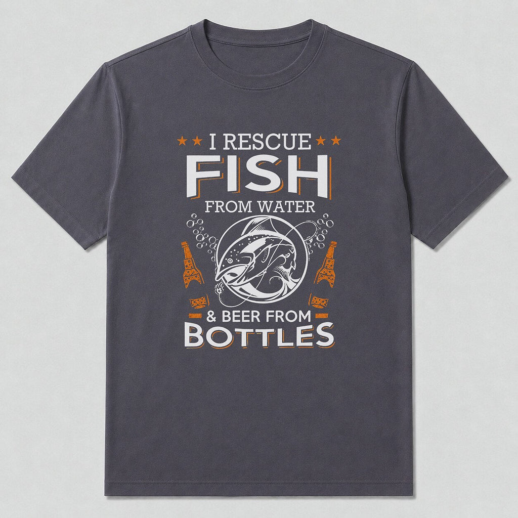 100% Cotton Vintage Rainbow Trout Fishing T-Shirt — close-up of cotton fabric and stitching