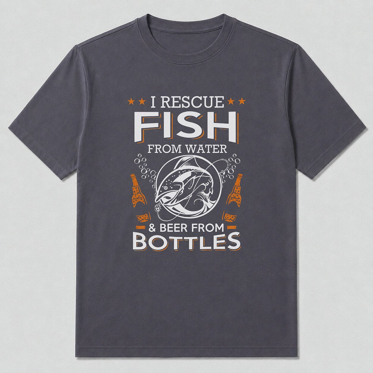 100% Cotton Vintage Rainbow Trout Fishing T-Shirt — close-up of cotton fabric and stitching