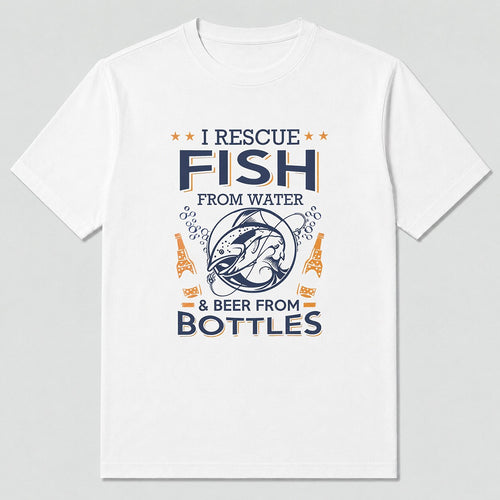 100% Cotton Vintage Rainbow Trout Fishing T-Shirt — white front view with printed graphic