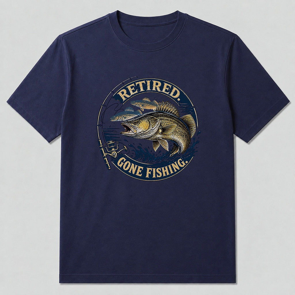 100% Cotton Walleye Sport Fishing Graphic T-Shirt — close-up of cotton fabric and stitching