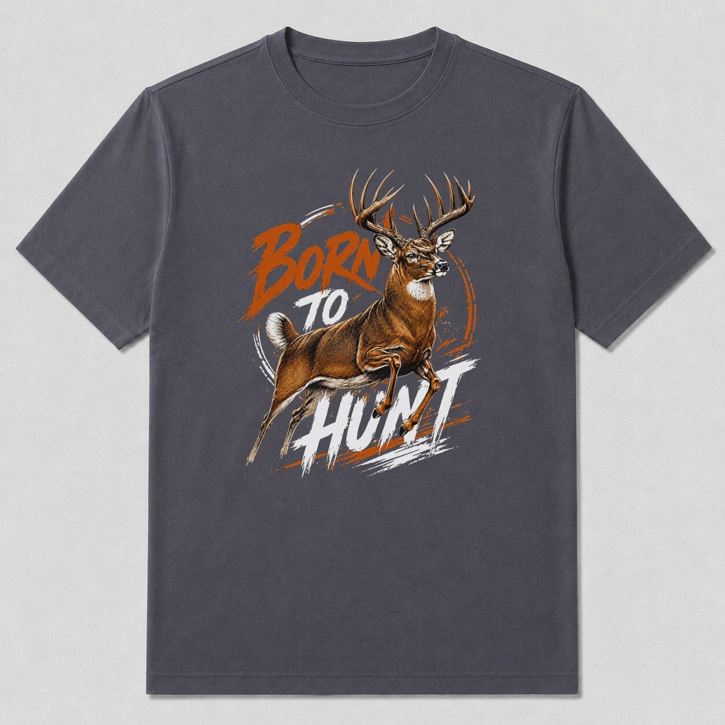 100% Cotton Whitetail Deer Hunting T-Shirt — close-up of cotton fabric and stitching