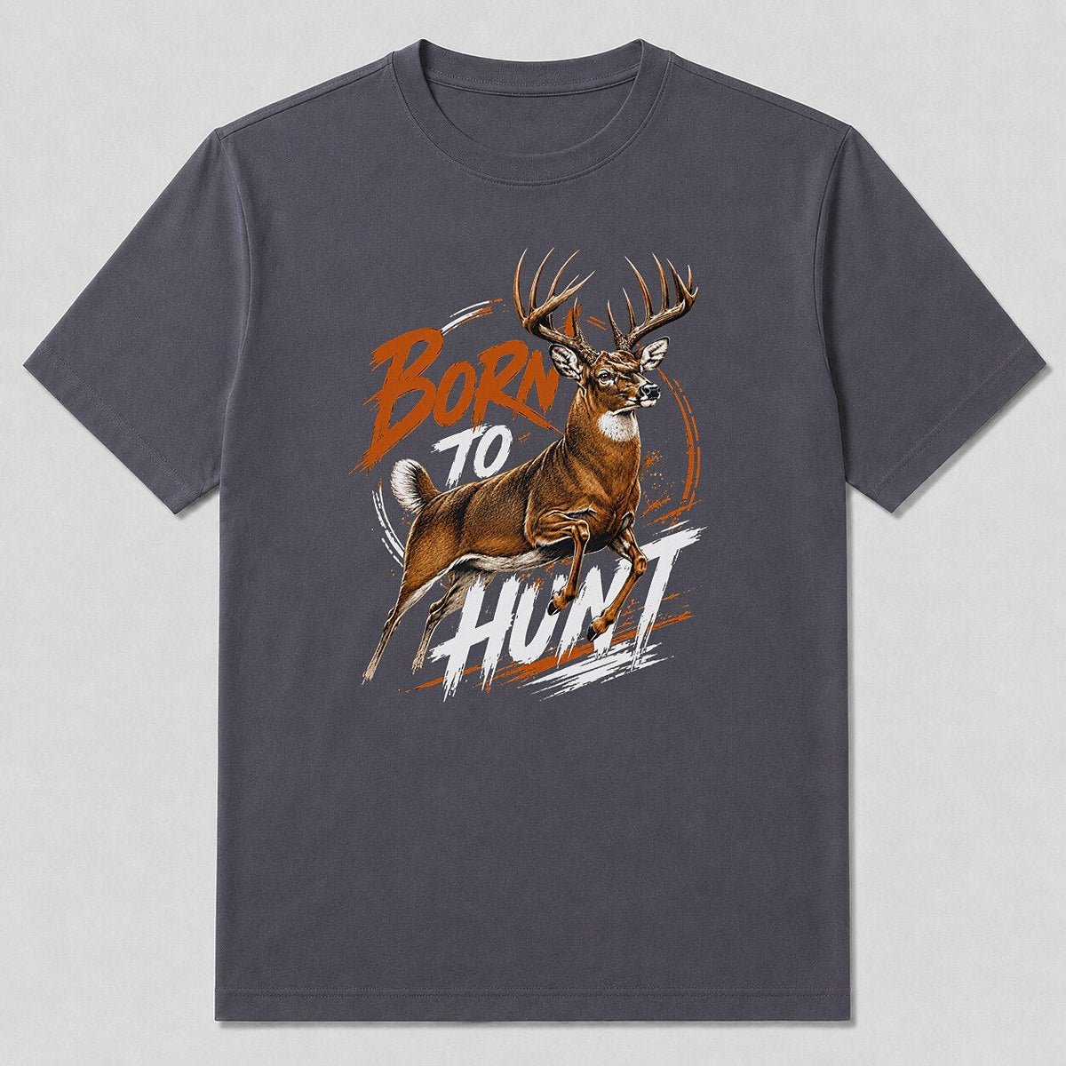 100% Cotton Whitetail Deer Hunting T-Shirt — close-up of cotton fabric and stitching