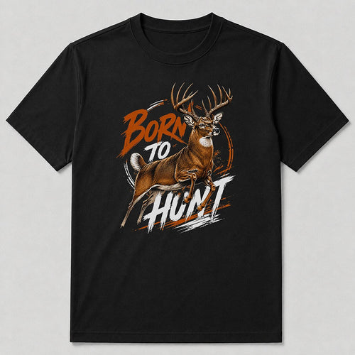 100% Cotton Whitetail Deer Hunting T-Shirt — white front view with printed graphic