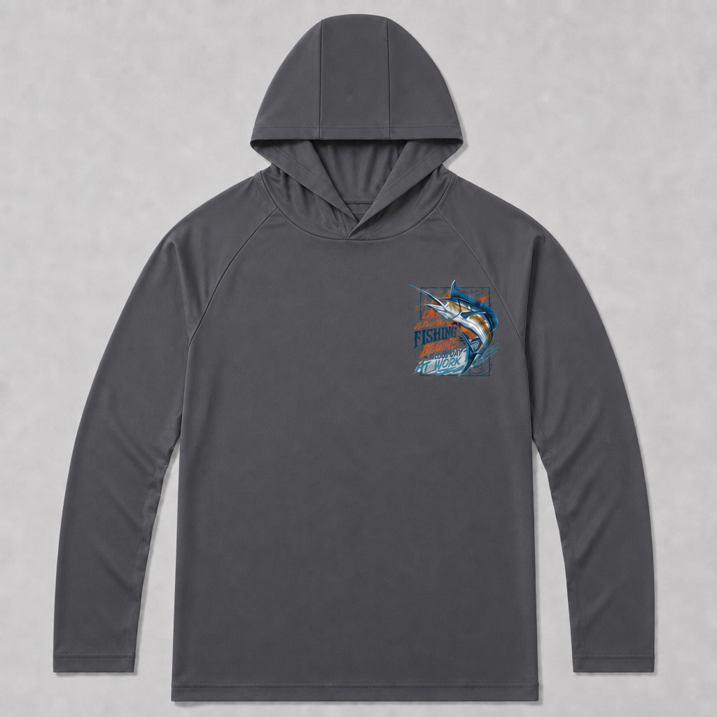 UPF 50+ Sailfish Saltwater Fishing Sun Protection Hoodie for Men