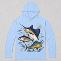 UPF 50+ Marlin Tuna Mahi Offshore Fishing Sun Protection Hoodie for Men