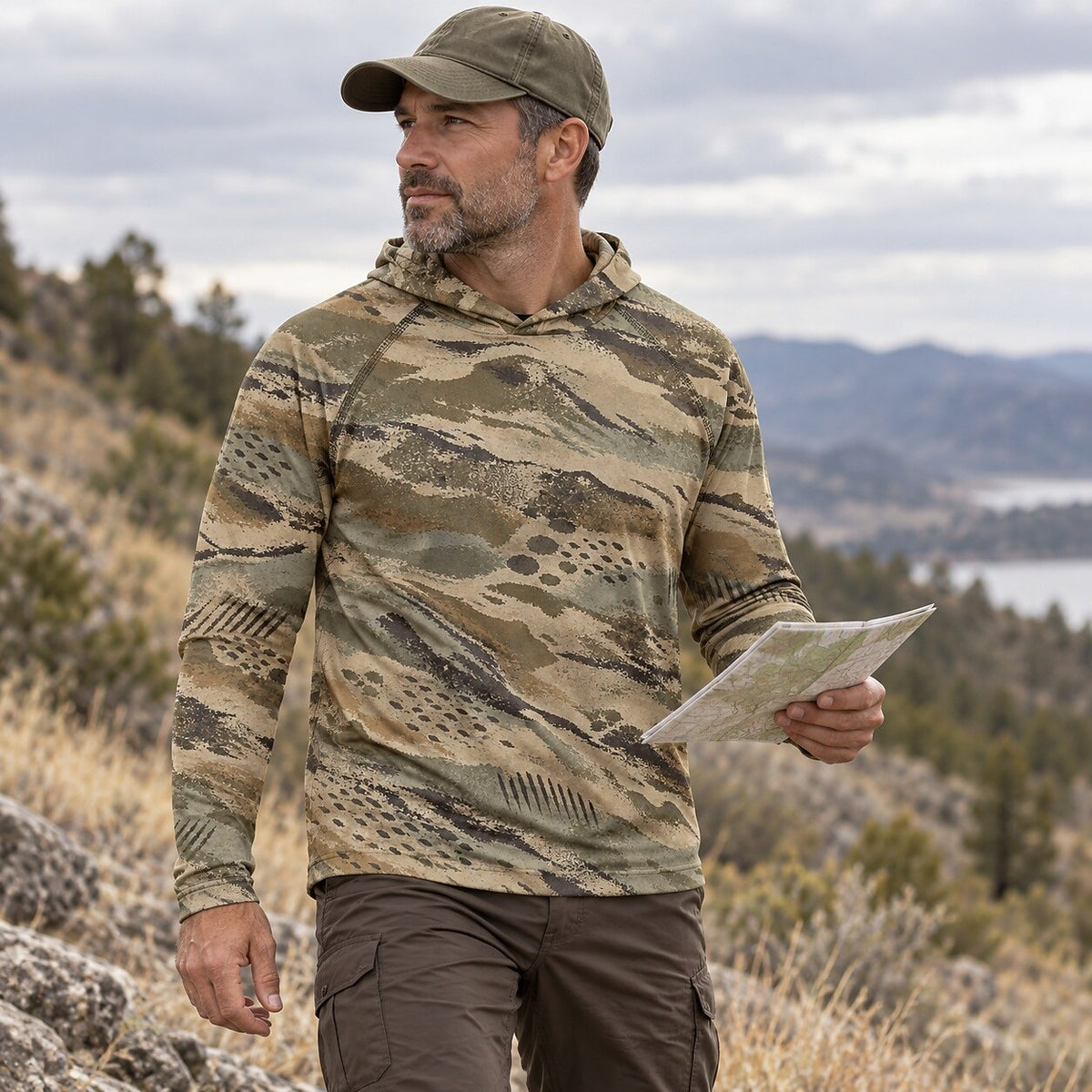 UPF 50+ Desert Camo Hunting Sun Hoodie