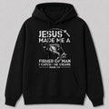 Big Bass Lake Life Hoodie for Men — black front view with printed graphic