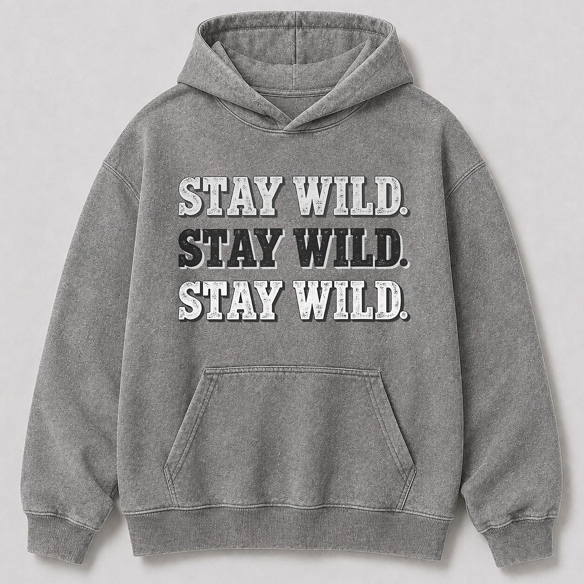 Washed Stay Wild Outdoor Lifestyle Graphic Hoodie