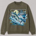 Washed Marlin Sportfishing Boat Sweatshirt Graphic Design