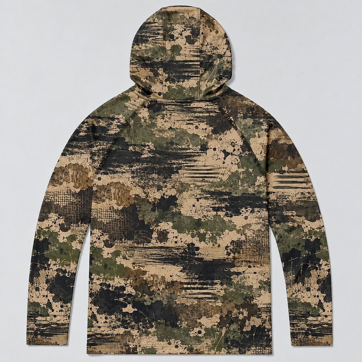 UPF 50+ Born to Hunt Distressed Camo Sun Hoodie