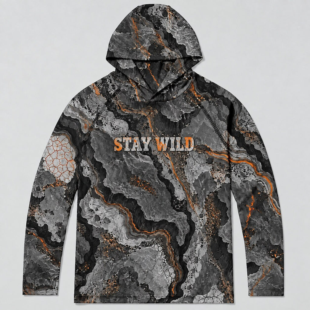 UPF 50+ Stay Wild Red Rock Camo Sun Hoodie