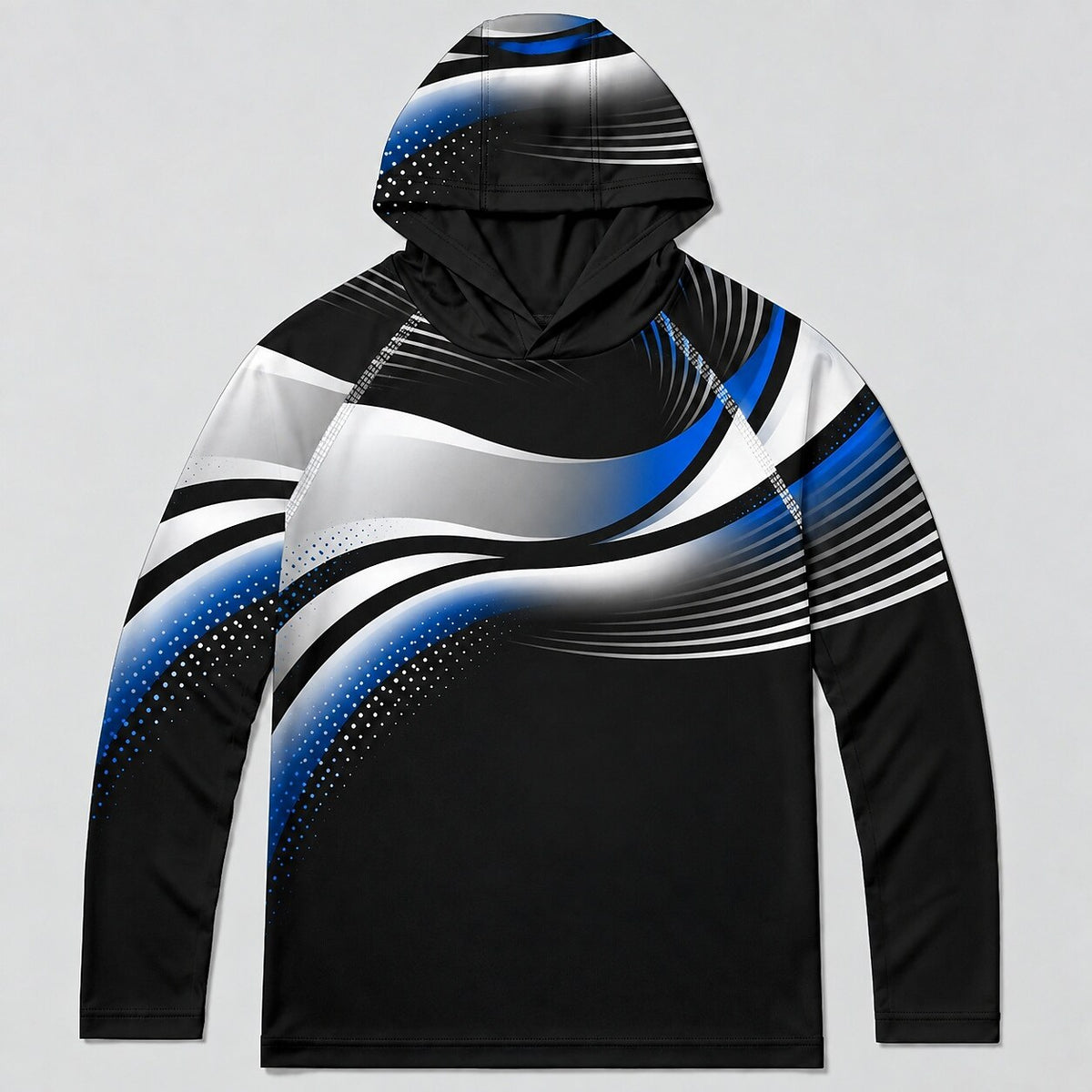 UPF 50+ Neon Wave Fishing Graphic Sun Hoodie