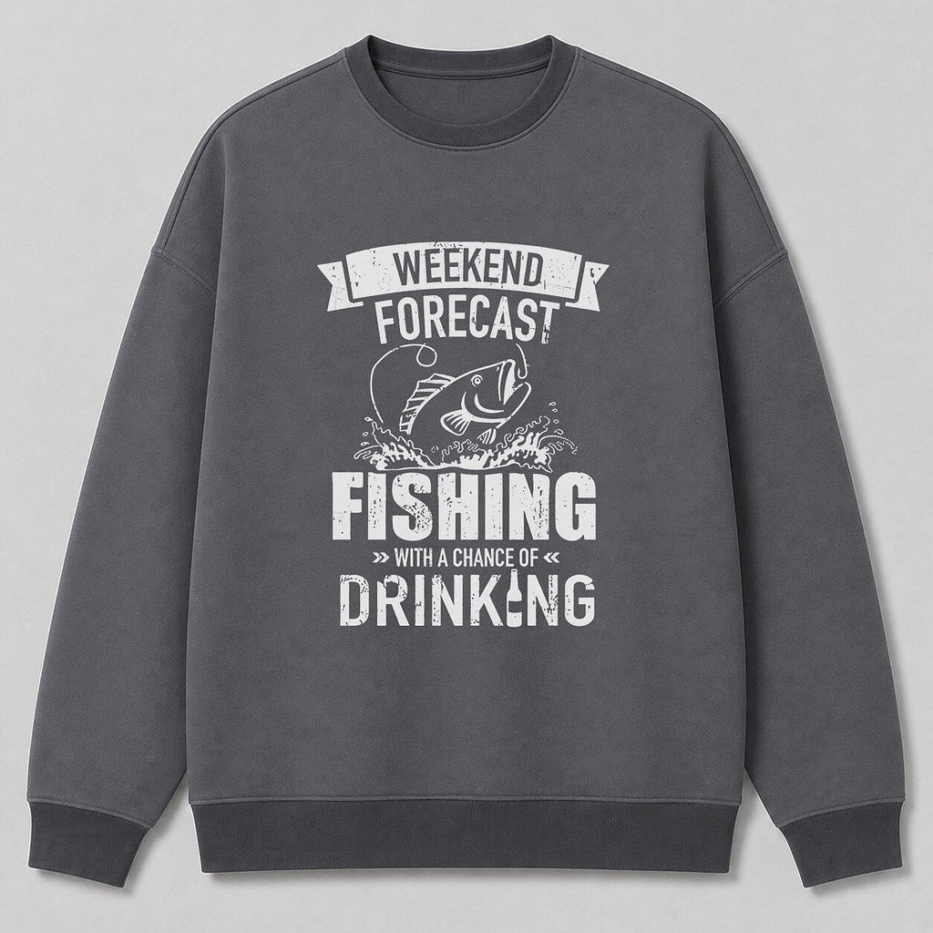 Classic Largemouth Bass Angler Crewneck Sweatshirt — charcoal front view with printed graphic