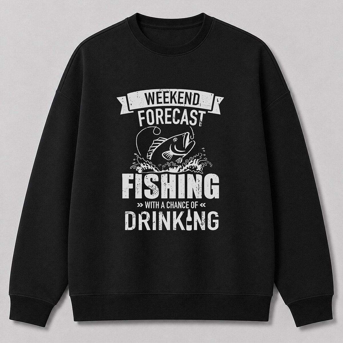 Classic Largemouth Bass Angler Crewneck Sweatshirt — close-up of sweatshirt fabric