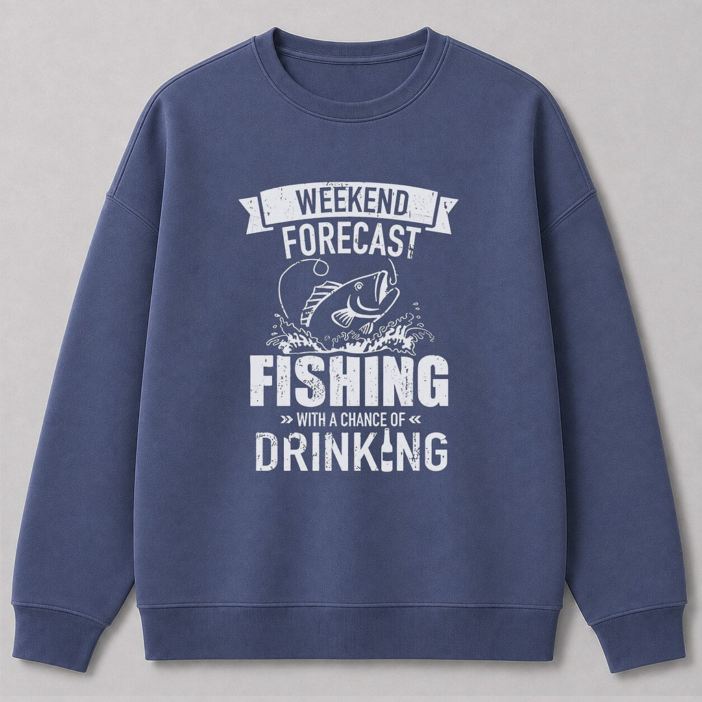Classic Largemouth Bass Angler Crewneck Sweatshirt — navy front view with printed graphic
