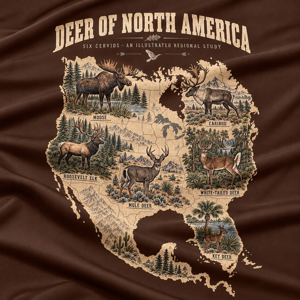 UPF 50+ Deer North America Map Hunting Sun Hoodie