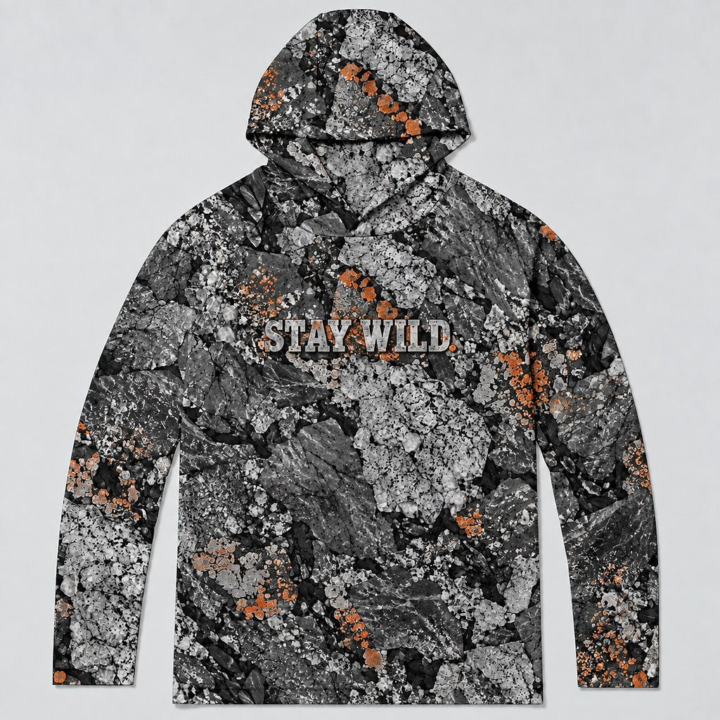 UPF 50+ Stay Wild Stone Camo Sun Hoodie