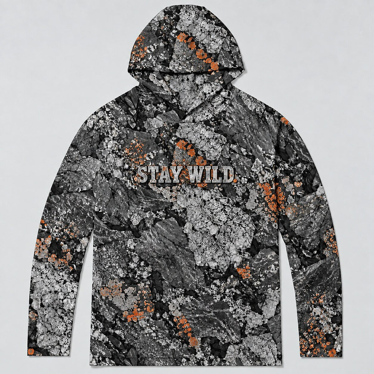 UPF 50+ Stay Wild Stone Camo Sun Hoodie