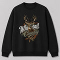 Deer Hunting Crewneck Sweatshirt for Men — close-up of sweatshirt fabric