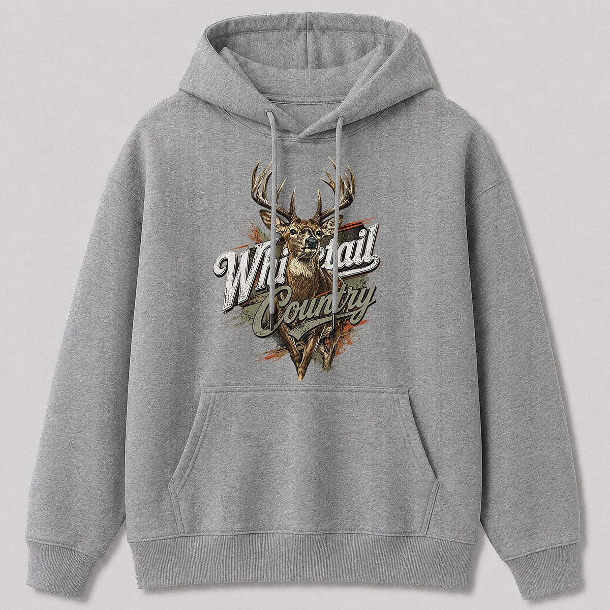 Deer Hunting Hoodie for Men — navy front view with printed graphic
