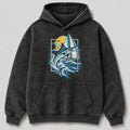 Washed Marlin Sailboat Coastal Fishing Graphic Hoodie