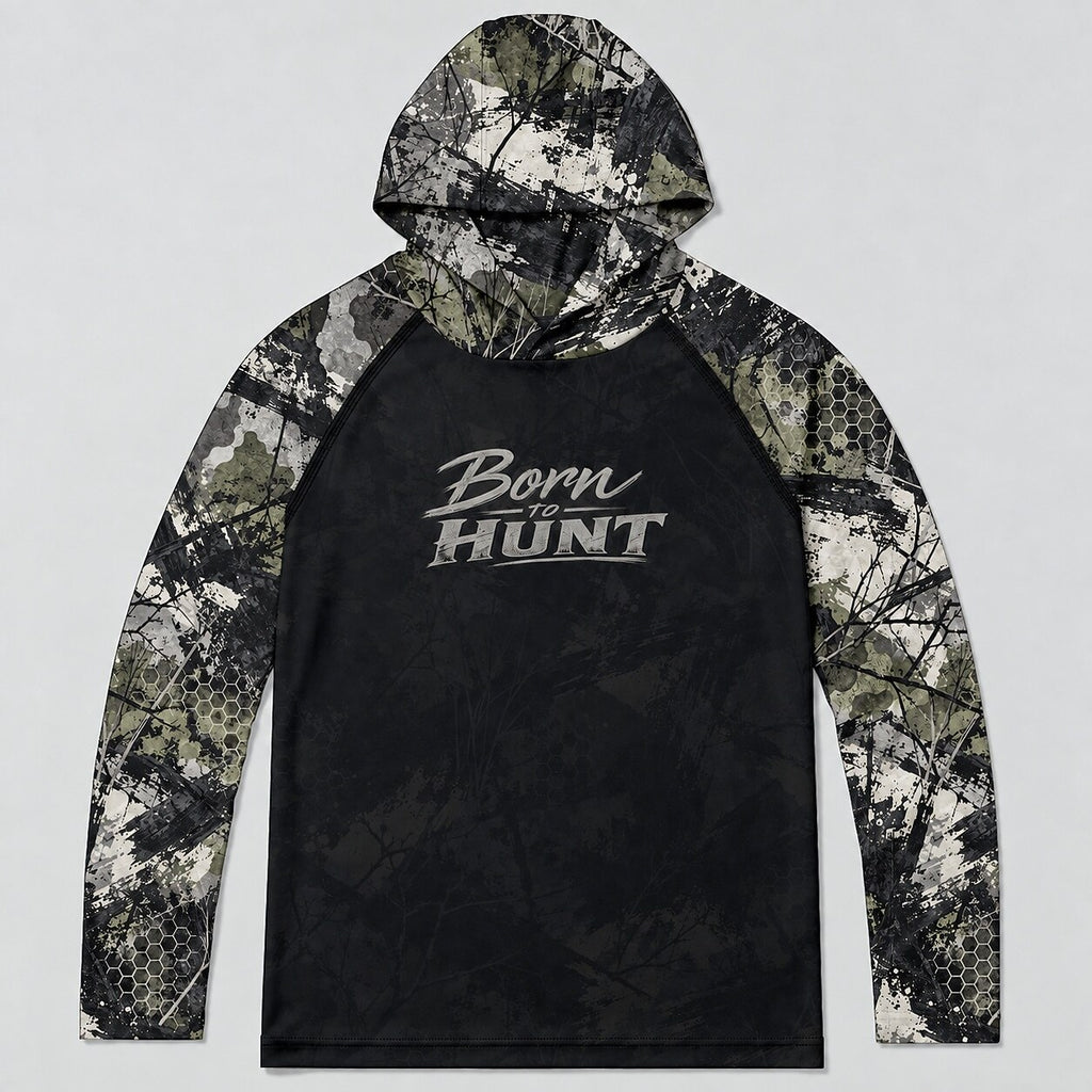 UPF 50+ Born to Hunt Blaze Camo Sun Hoodie