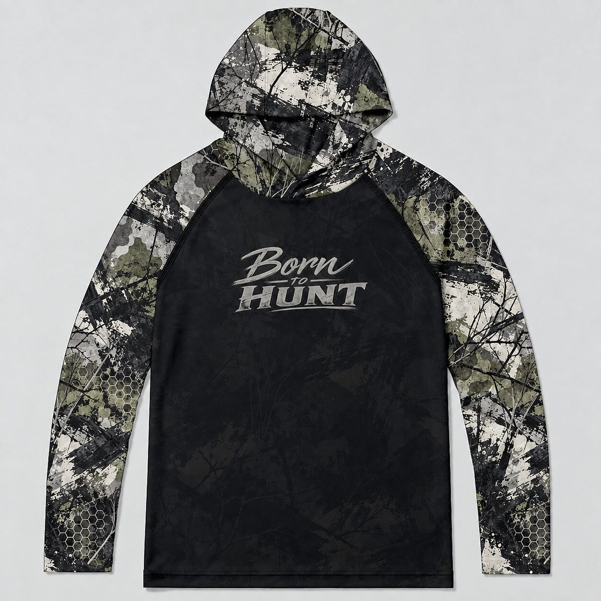UPF 50+ Born to Hunt Blaze Camo Sun Hoodie