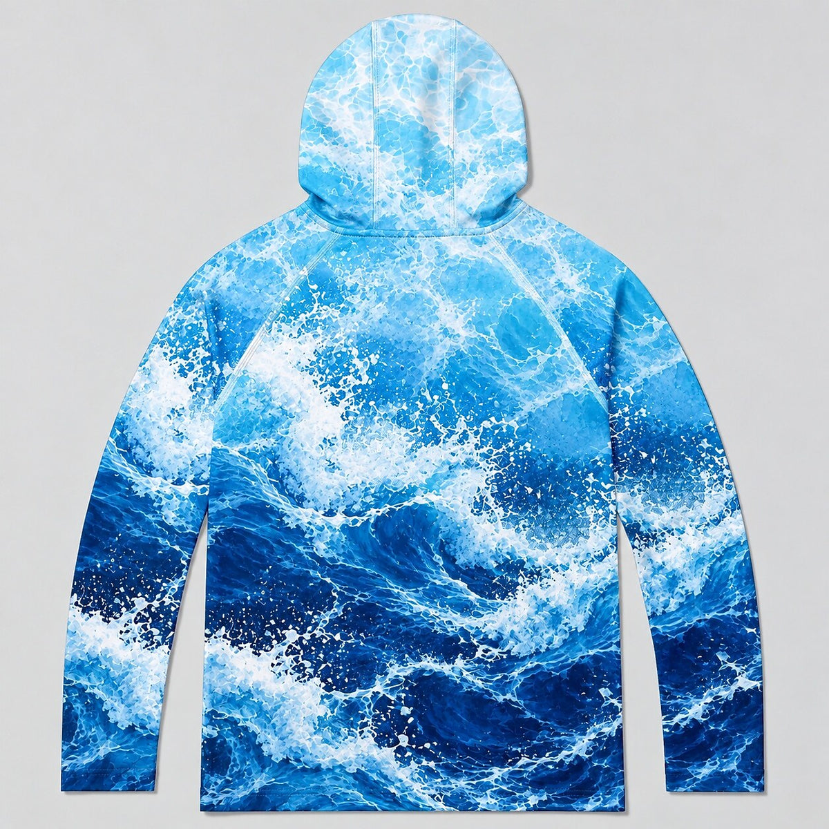UPF 50+ Ocean Wave Fishing Graphic Sun Hoodie