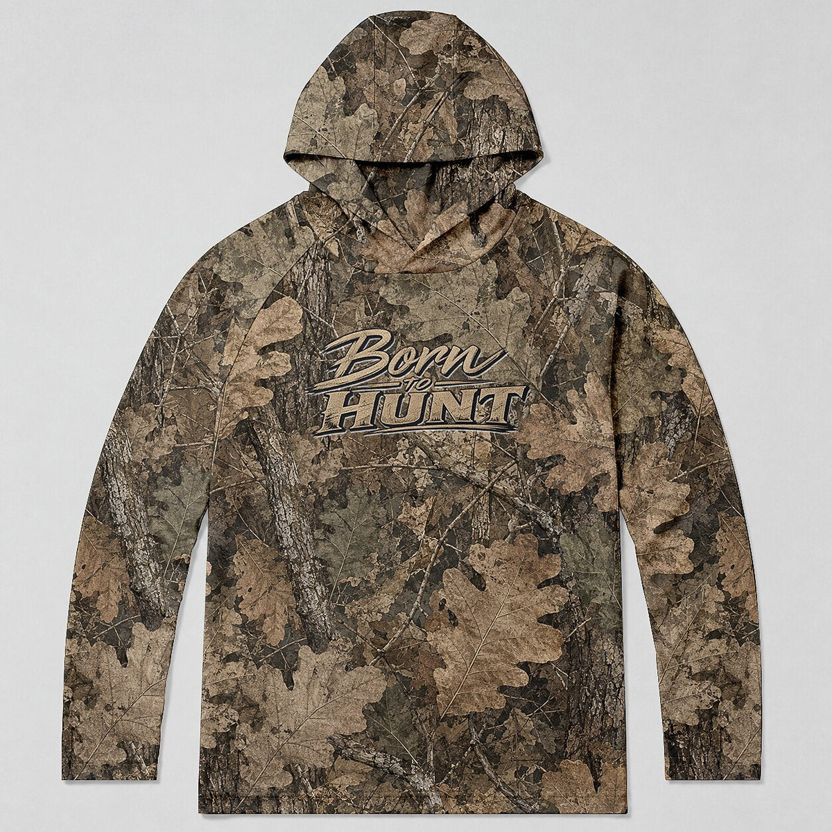 UPF 50+ Oak Leaf Camo Hunting Hoodie for Men