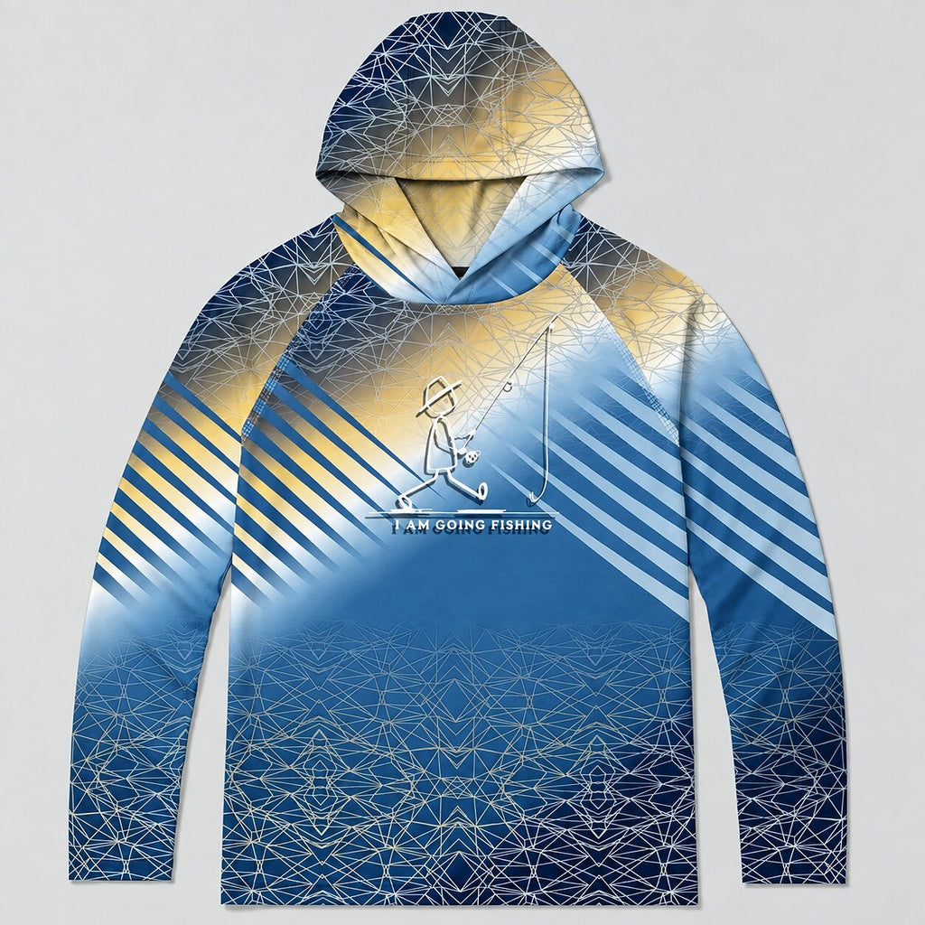 UPF 50+ Geometric Fishing Graphic Sun Hoodie