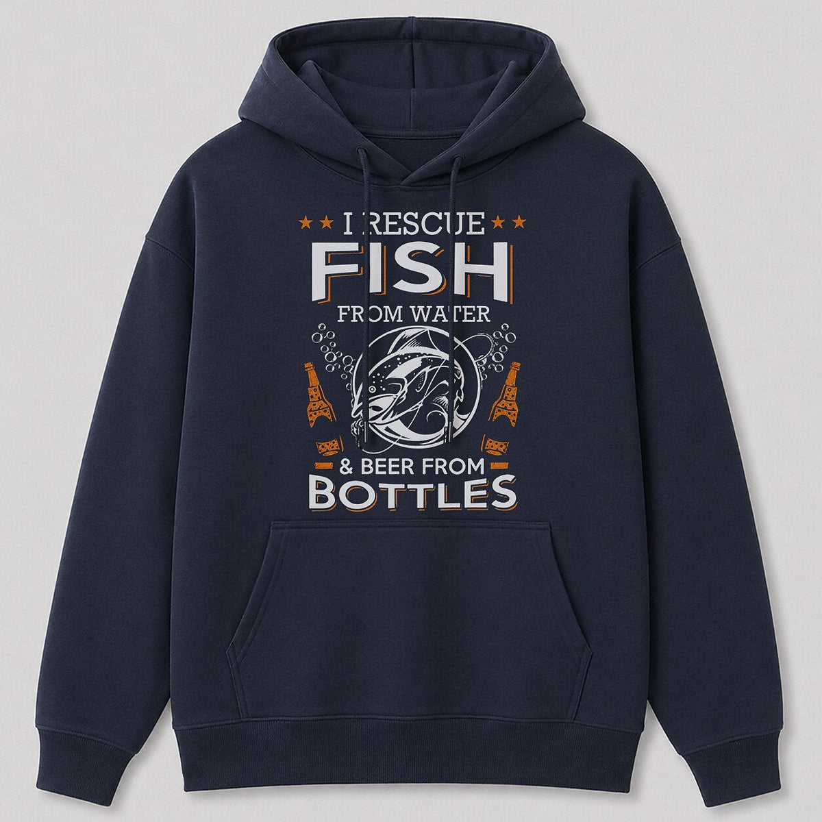 Fly Fishing Trout Hoodie - Mountain River Angler — close-up of fabric, cuff, and pocket stitching
