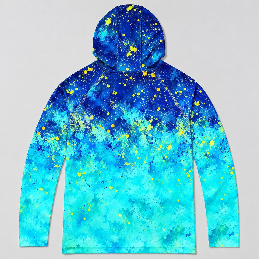 UPF 50+ Abstract Fishing Graphic Sun Hoodie