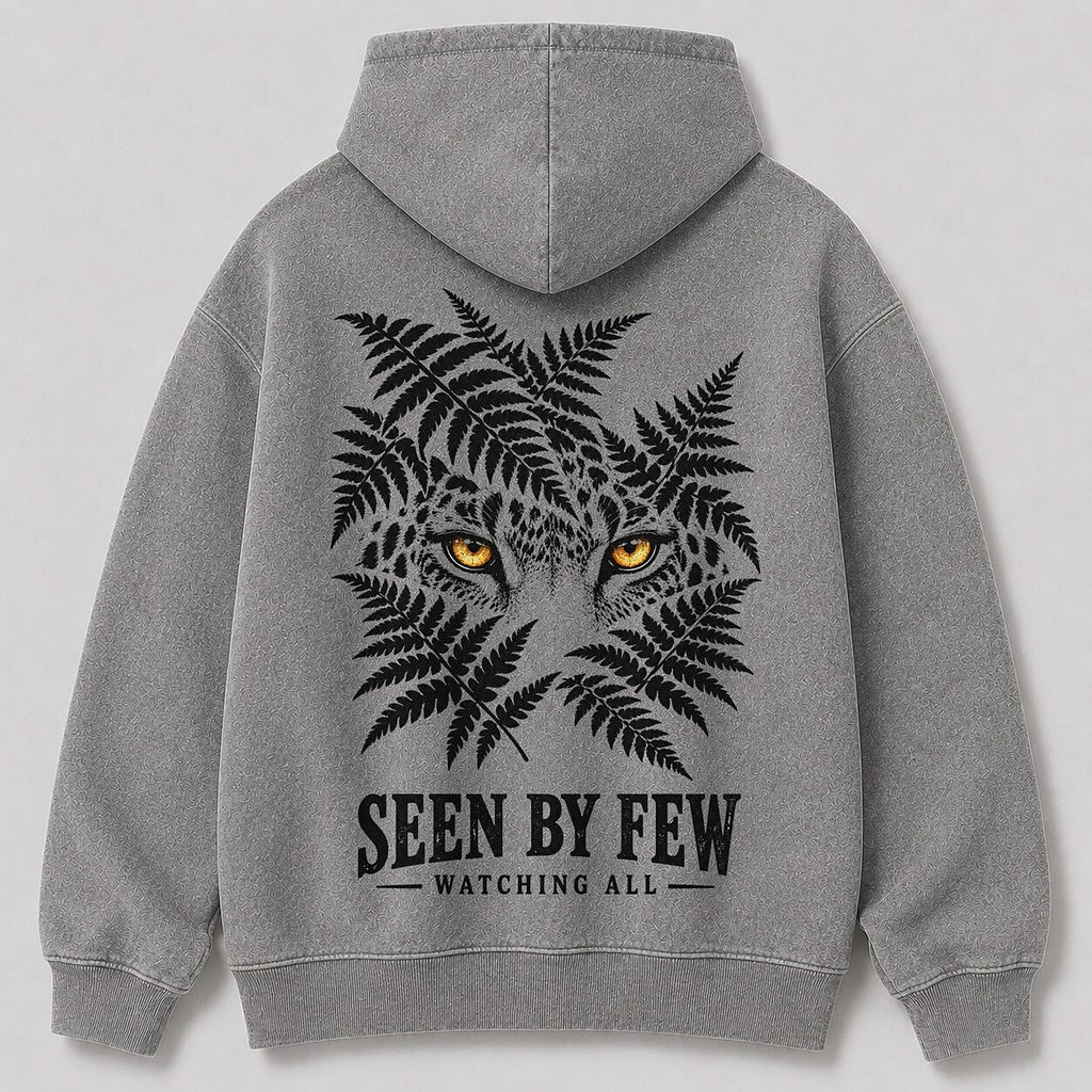 Washed Leopard Fern Jungle Wildlife Graphic Hoodie