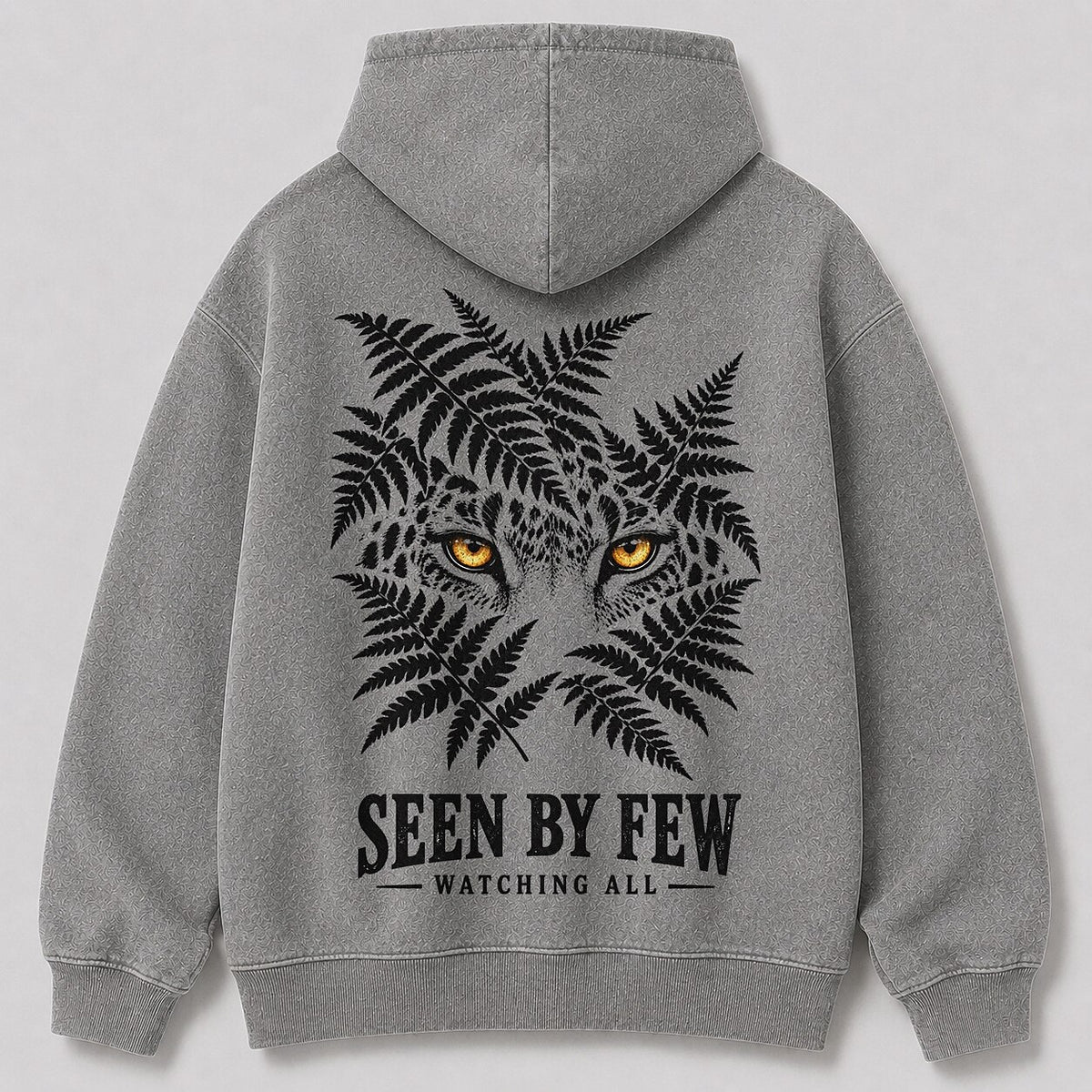 Washed Leopard Fern Jungle Wildlife Graphic Hoodie