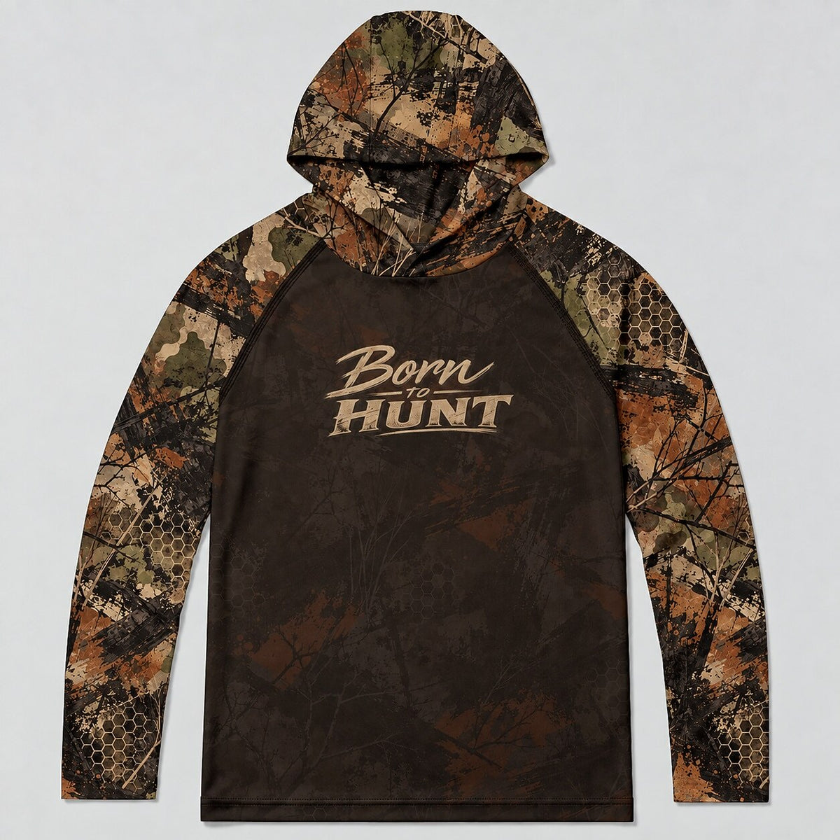 UPF 50+ Born to Hunt Blaze Camo Sun Hoodie