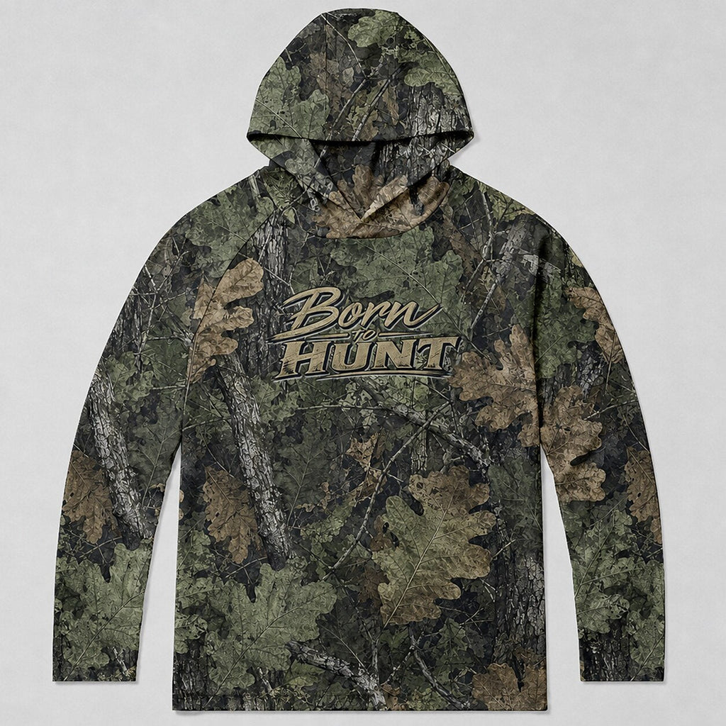 UPF 50+ Oak Leaf Camo Hunting Hoodie for Men
