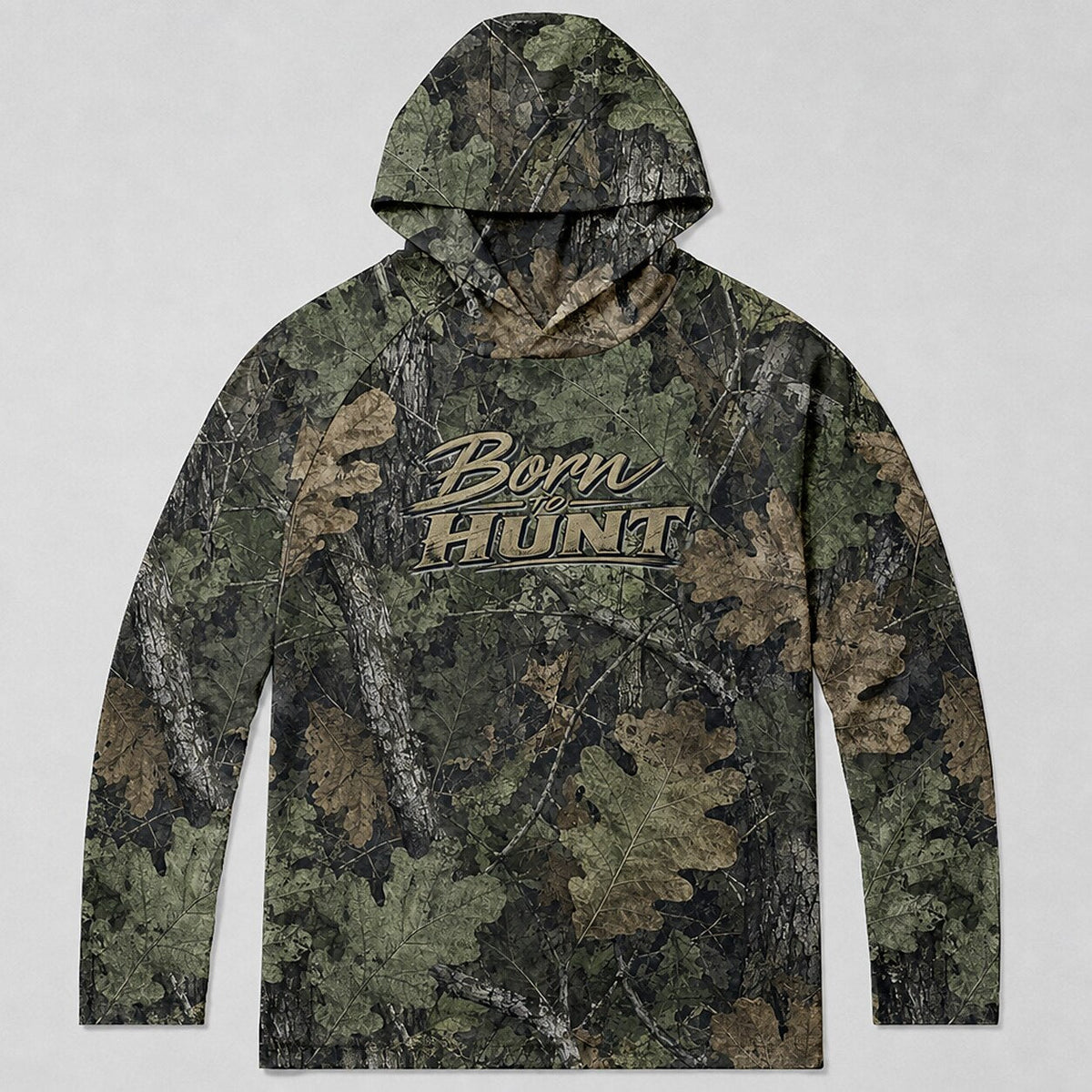 UPF 50+ Oak Leaf Camo Hunting Hoodie for Men