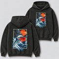 Washed Marlin Sportfishing Boat Sunset Graphic Hoodie
