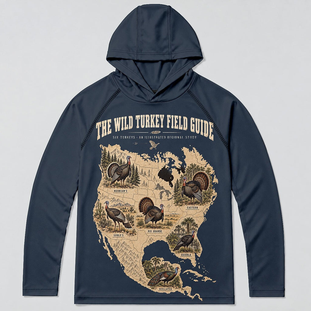 UPF 50+ Wild Turkey Field Guide Hunting Sun Hoodie
