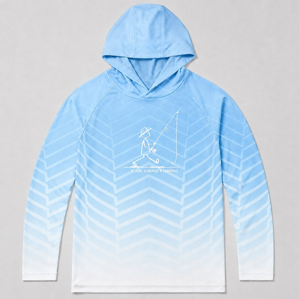 UPF 50+ Gradient Fishing Sun Protection Hoodie for Men